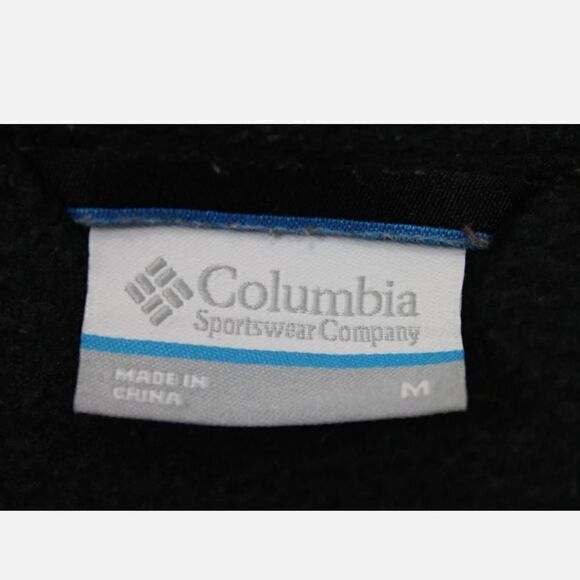 Columbia Mens Medium Black Sleeveless Polyester Fleece Full Zip Vest High Neck - Picture 4 of 6